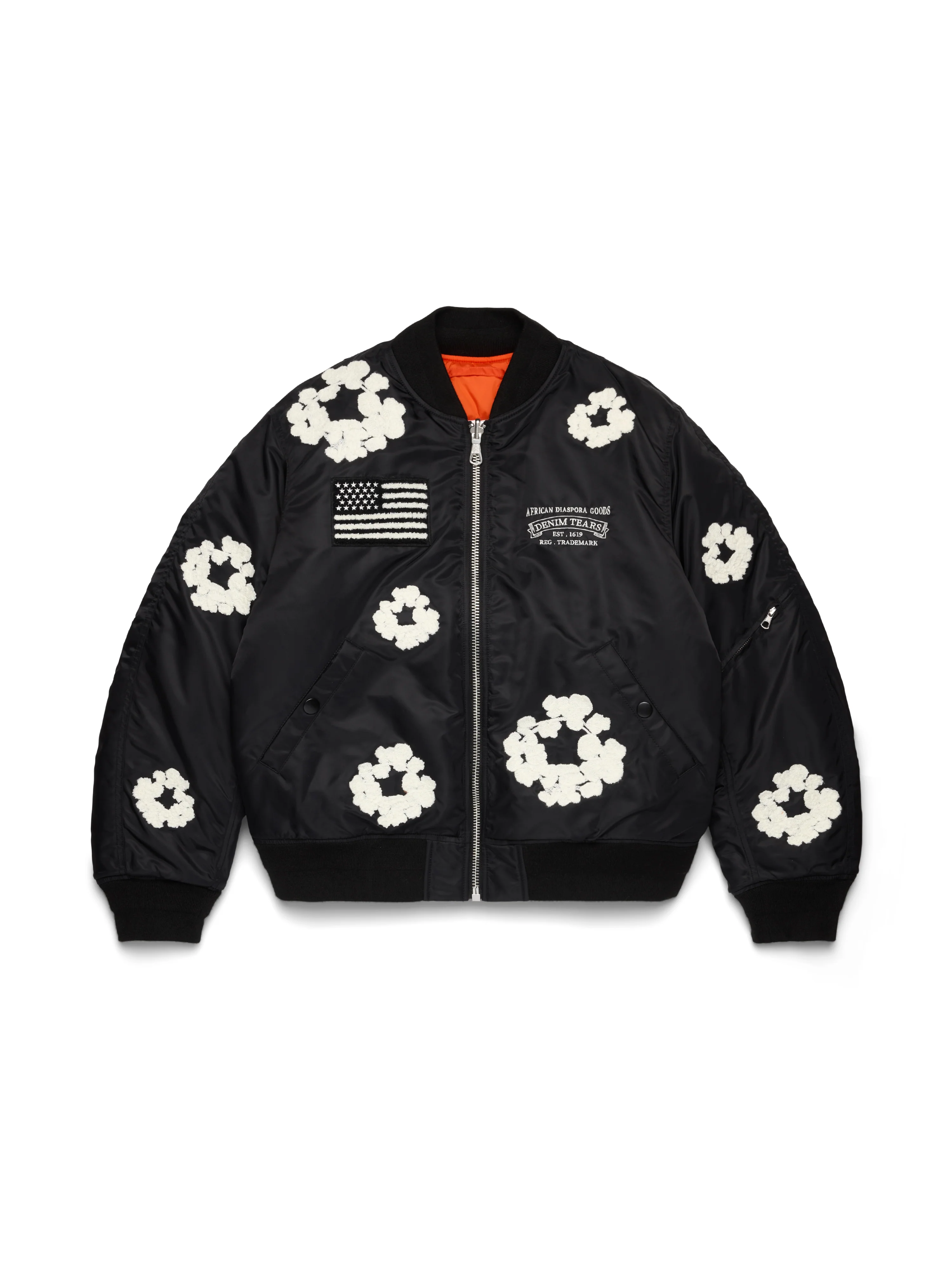 Cotton Wreath MA-1 Bomber Jacket Black